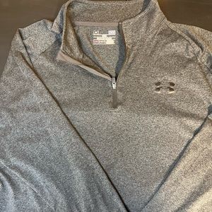 Under Armour Men's Large Grey Pullover Long Sleeve Athletic Shirt quarter zip